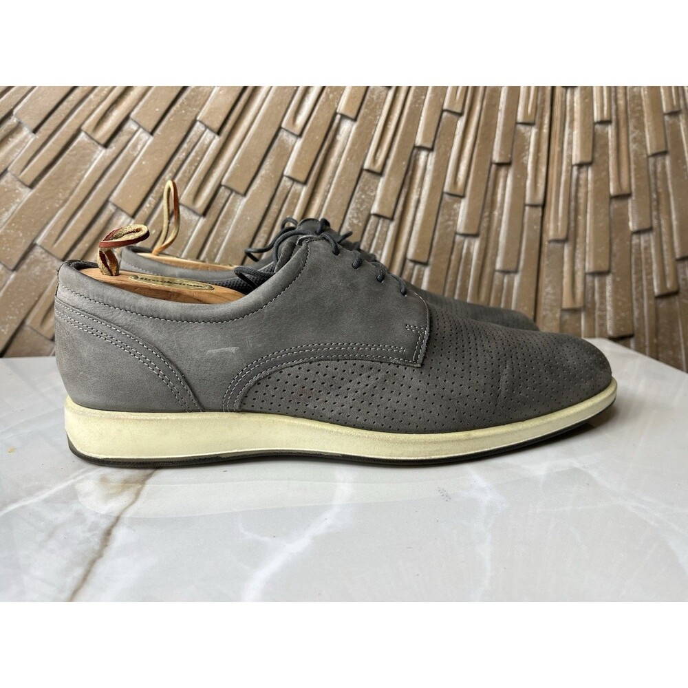ECCO Jared Modern Tie Oxford Sneakers Shoes Grey Leather Mens Sz US 9  Eu 43